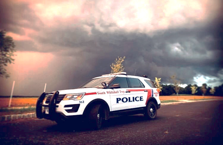 SWT police SUV pictured during a storm.